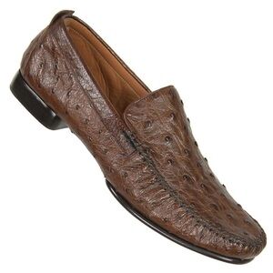 Mezlan Platinum Rollini Genuine Ostrich Loafers